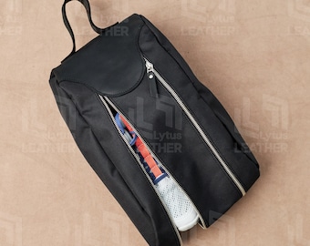 Canvas Leder Schuhtasche, Custom Schuhtasche, Golf Schuhtasche personalisiert, Bowling Schuhtasche, Turnschuhtasche, Fußballschuhtasche, Schuh Reisetasche