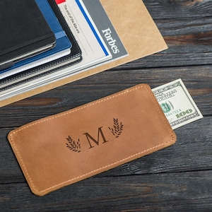 Leder Geld Umschlag, personalisierte Bargeldumschläge, Leder Bargeldhülle, Leder Bargeldhalter, Geldumschlag Brieftasche, Slim Bargeld Hülle