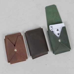 Leren speelkaartenetui gepersonaliseerd, op maat gemaakte speelkaartenetui, leren speelkaarthouder, opbergdoos pokerkaart, etui voor speelkaarten