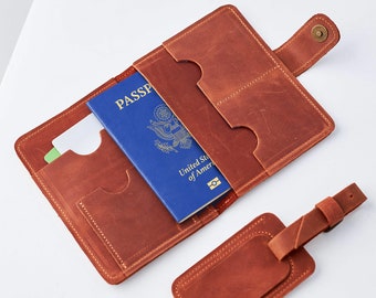 Personalized passport and luggage tag, Personalized travel tag, Passport holder men, Passport cover for men, Passport cover personalized