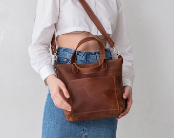 Leather tote bag, Leather shopper bag, Tote bags for women, Travel tote bag, Custom tote bag, Personalized tote bag, Leather work bag