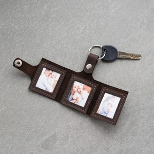 Porte-clé en cuir avec photo, Porte-clé photo personnalisé, Porte-clé photo personnalisé, Porte-clé pour cartes photo, Porte-clé photo pour homme
