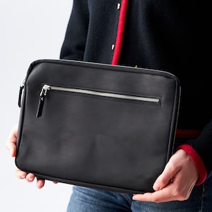 Portadocumentos de piel con cremallera, Portadocumentos personalizados, Portadocumentos de piel, Estuche de piel para documentos, Bolso para documentos con cremallera