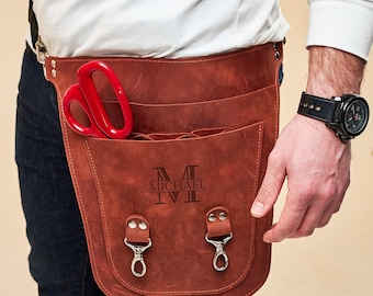 Leather florist tool belt, Personalized tool belt, Garden leather tool belt, Custom tool belt pouch, Leather farmer belt, Tool holder belt