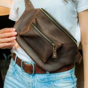 Gürteltasche aus Leder, Gürteltasche für Männer aus Leder, Gürteltasche aus Leder, Bauchtasche aus Leder, Gürteltasche aus Leder