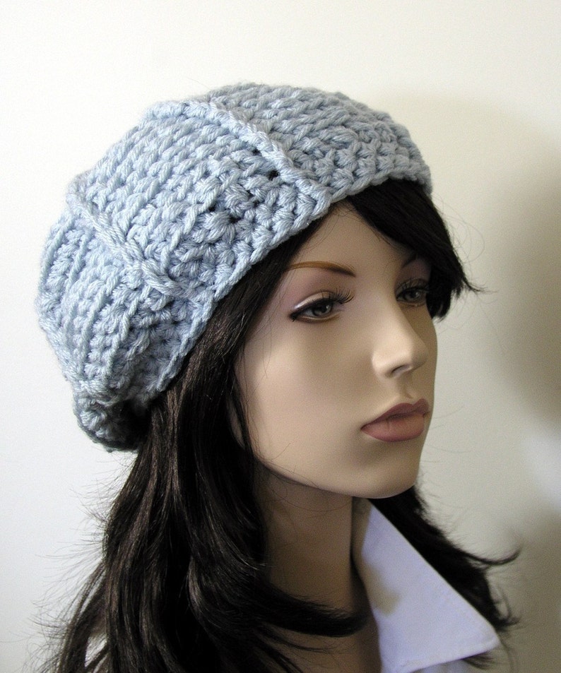 The Ava Hat Beret or Applejack 2 styles in 1 Crochet Hat Pattern, Women, Newsboy Hat Pattern, Easy Crochet Pattern, Instant Download PDF image 4