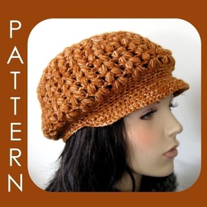 The Vivian Cap - Crochet Pattern PDF, 2 styles in 1, Crochet Hat Pattern, Newsboy Hat Pattern, Easy Crochet Pattern, Instant Download PDF