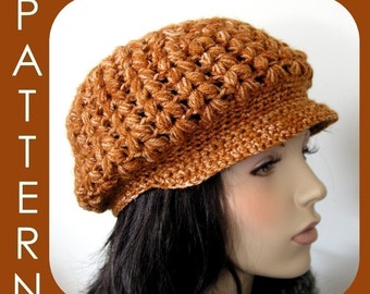 The Vivian Cap - Crochet Pattern PDF, 2 styles in 1, Crochet Hat Pattern, Newsboy Hat Pattern, Easy Crochet Pattern, Instant Download PDF