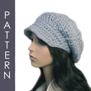 The Ava Hat Beret or Applejack 2 styles in 1 Crochet Hat Pattern, Women, Newsboy Hat Pattern, Easy Crochet Pattern, Instant Download PDF image 2