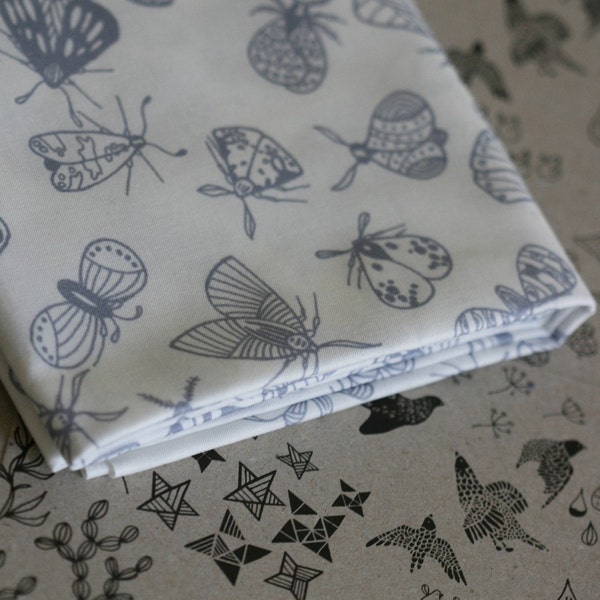 Moth Fabric - Grey - Fat Quarter