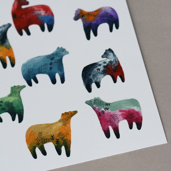 Eight Bears - Giclee Print