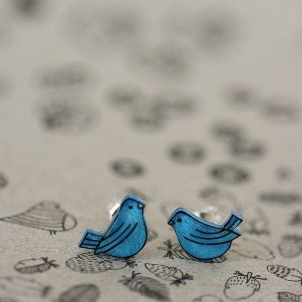 Blue Birds - Earring Studs