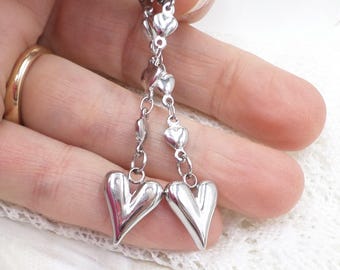 Stainless Steel Heart Earrings: Non Tarnish Waterproof Handmade Jewelry