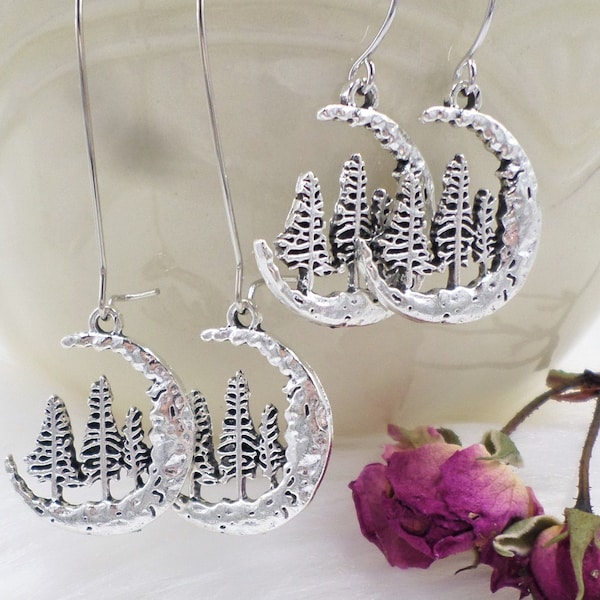 "silver Forest" Earrings Etsy