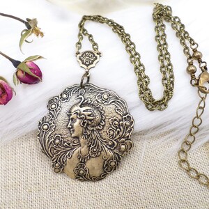 Goddess Hera Necklace, Greek Mythology Jewelry, Juno Goddess of Beauty Pendant, Women Warrior Accessory, Gift For Girlfriend