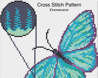 Blue Morpho Butterfly - Modern Nature Cross Stitch Pattern