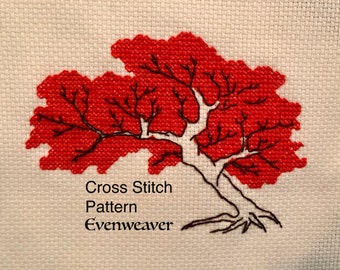 Japanese Maple Leaf Cross Stitch Pattern PDF Instant Download - Etsy