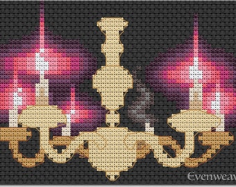 Chandelier with Snuffed Candle - Modern Cross Stitch