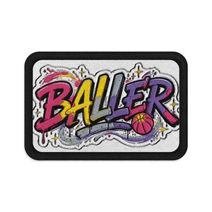 Baller Embroidered Patch | Girls Basketball Backpack Patch