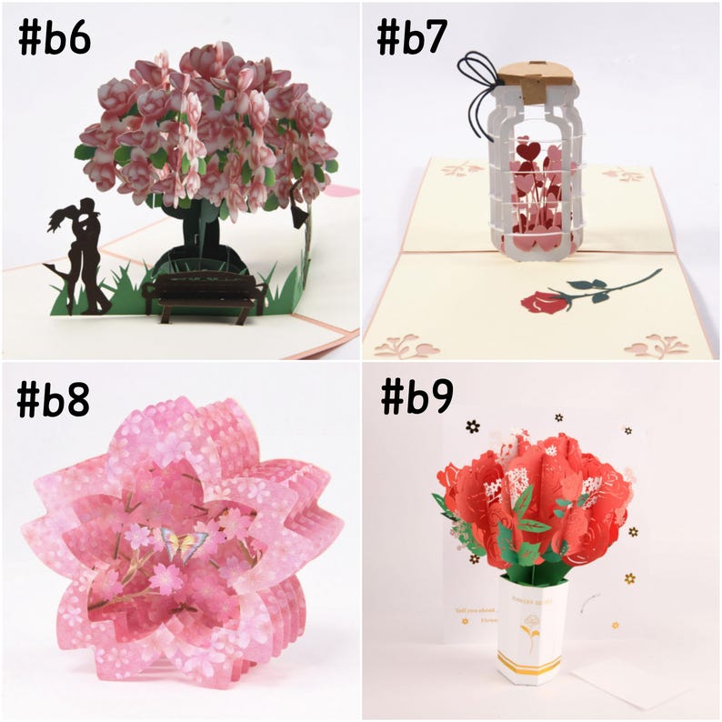 6PCS Crochet Peony Rose Bouquet & Heart Card,Handmade Knitted Flowers,Pink Peony Bouquet,Perfect Gifts for Girlfriend, Graduation image 5
