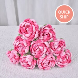 Mixed Pink Crochet Rose,Handmade Bouquet,Flowers Lover,Floral Ornament,Forever Rose,Personalized Gift for Lover,Bridesmaid,Holiday Gifts