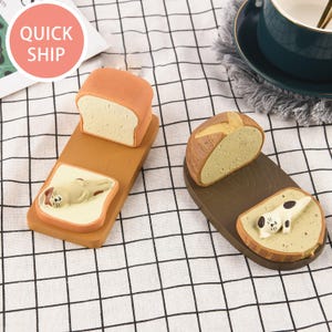 Toast/Puff Cell Phone Stand,Cute Cat Phone and Tablet Holder,kitten Phone Stand,Desk Accessories,Birthday Gift,Unique Summer Gifts