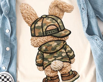 Boy Easter PNG, Camo Easter png, Boy Bunny PNG, Kids Easter shirt design, Hunting Easter, yarn png