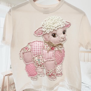 Easter Lamb Patchwork Png, Shabby Chic Png, Trendy Easter Png, Vintage Easter, Spring Easter, Girly Easter, Spring Patchwork, Easter Mama