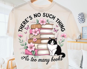 Book Lovers PNG, Reading png for shirts, Cats and books, Trendy Books shirt png, Bookworm gifts, Bookish shirt design