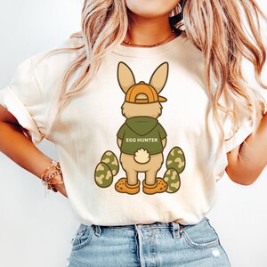 Egg Hunter PNG - Niedliche Osterhasen und Dinosaurier Ei Design, Kinder Ostern PNG, Jungen Camo Osterhemd, digitaler Download für Osterhemden