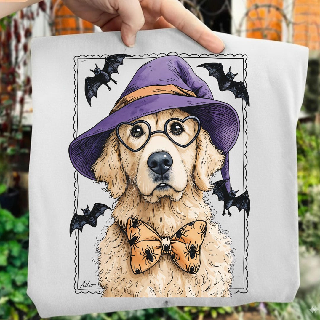 Halloween Dog PNG, Golden Retriever PNG Design, Spooky Dog Clipart ...