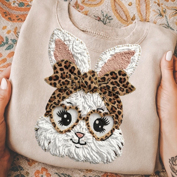 Leopard Easter Bunny png | Leopard Print PNG | Easter aesthetics | Girly Easter shirt design | Easter Mama, Retro Easter, Faux yarn, Plush