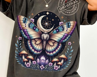 Lunar Moth PNG: Celestial Moth png, Cottagecore Design (Digital Download), Butterfly shirt, Boho shirt png, Cottagecore png