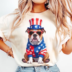 Patriottische Bulldog Png, USA hond PNG, Amerika ontwerpen, patriottisch sublimatie ontwerp, Independence Day hond, Fourth of July hond, Bulldog moeder