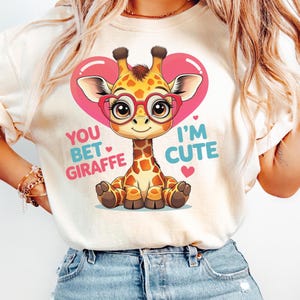You Bet Giraffe I'm Cute Png, Design de chemise pour fille, Design de chemise tendance pour tout-petits, Bébés filles png thumbnail