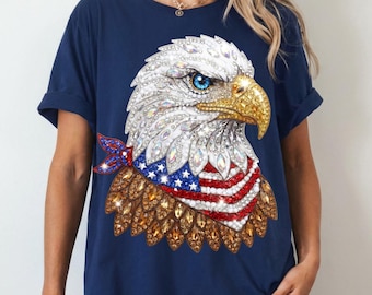 Patriotic Eagle PNG, Faux Rhinestone, Independence Day sublimation, American mama, 4th July eagle, western patriots, Patriotic mama