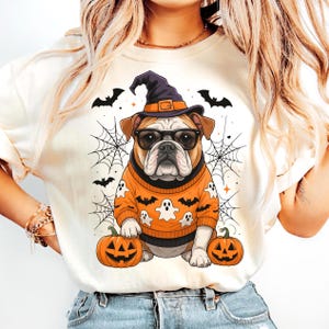 Halloween Bulldog Png, Spooky Season PNG, Funny Halloween Dog graphic, Dog Halloween sublimation, Bulldog png