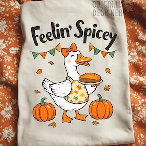 Fall Goose PNG: Pumpkin Spice Design for Sublimation (Digital Download), Cozy Season png, Fall Girl png, Silly goose clipart
