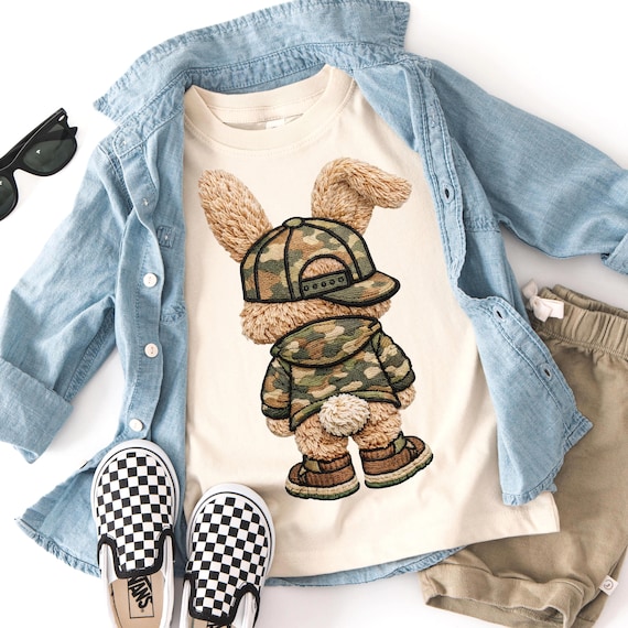 Boy Easter PNG, Camo Easter png, Boy Bunny PNG, Kids Easter shirt design, Hunting Easter, yarn png