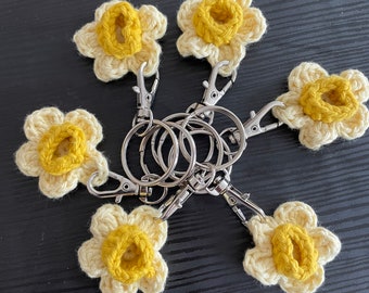 Crochet Daffodil Keyring