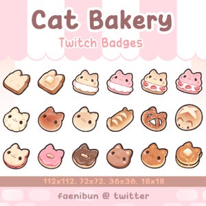 かわいい猫のベーカリーTwitchバッジ