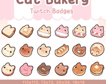 Cute Cat Bakery Twitch Badges