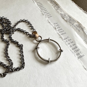 MINI 5x Magnifying Glass Monocle Necklace // Sterling Silver ...