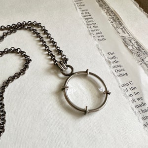 MINI 5x Magnifying Glass Monocle Necklace // Sterling Silver ...