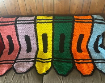 Crayon Colorful Handmade Afghan