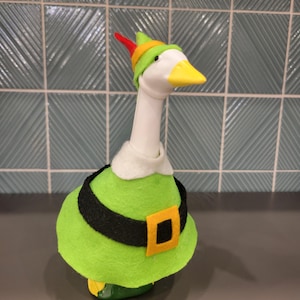 Mini costume d&#39;elfe oie de bureau pour figurine de 7 po. | PAS D&#39;OIE INCLUS | Fait main | Rentrée des classes Enseignant Etudiant Noël
