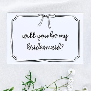 Tarjeta de propuesta de dama de honor y dama de honor editable de múltiples colores / PLANTILLA DE CANVA personalizable Horizontal / Arco caprichoso lindo dibujado a mano