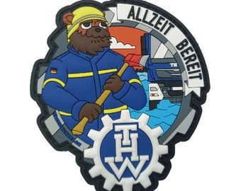 Technical Relief Agency GKW MLW Velcro Patch THW Helper Bear Flood Patch