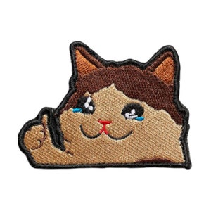 Thumbs Up Crying Cat Meme Airsoft Patch Katze Daumen Softair Klett Aufnäher Heulendes Weinendes Kätzchen Klettaufnäher