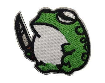 Knife Frog Airsoft Velcro Patch frog with knife Softair Velcro Patch Cartoon Toad Velcro Patch